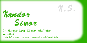 nandor simor business card